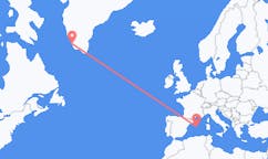 出发地 西班牙Mahon目的地 格陵兰帕缪特的航班