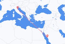 出发地 沙特阿拉伯延布目的地 意大利里米尼的航班