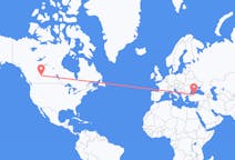 出发地 加拿大埃德蒙顿目的地 土耳其宗古尔达克的航班