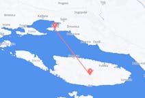 Vluchten van Brač, Kroatië naar Split, Kroatië