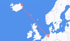 航班从德国明斯特市到埃伊尔斯塔济市，冰岛塞尔