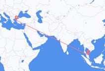 Vluchten van Kuala Terengganu, Maleisië naar Mytilini, Griekenland