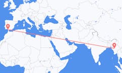 Flyg från Bagan, Myanmar (Burma) till Jerez, Spanien