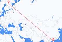 중국발 하이커우시, 핀란드행 쿠사모 항공편