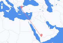사우디 아라비아 나즈란에서 출발해 그리스 미틸레네에게(으)로 가는 항공편