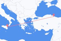 イタリアのカターニアからから、トルコのサムスンまでのフライト