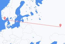 Vluchten van Oefa, Rusland naar Kristiansand, Noorwegen