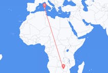 Flyrejser fra Bulawayo, Zimbabwe til Cagliari, Italien