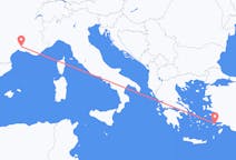 Flights from Nîmes, France to Kos, Greece