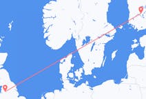 Vluchten van Manchester, Engeland naar Tampere, Finland
