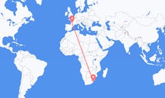 Flyrejser fra Margate, KwaZulu-Natal, Sydafrika til Bergerac, Frankrig