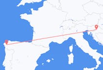 出发地 克罗地亚出发地 萨格勒布目的地 西班牙圣地亚哥 － 德孔波斯特拉的航班