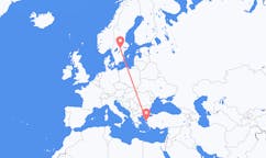 Loty z Mitylena, Grecja do Örebro, Szwecja