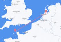 Flyreiser fra Alderney, Guernsey til Amsterdam, Nederland