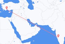 Flyreiser fra Hubli-Dharwad, India til Antalya, Tyrkia