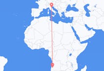 Flyg från Lubango, Angola till Rimini, Italien