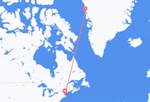 Flug frá Boston, Bandaríkjunum til Upernavík, Grænlandi