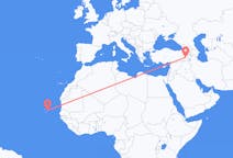 Flyg från Boa Vista (kommun i Brasilien, Roraima, lat 3,19, long -60,61), Kap Verde till Van, Turkiet