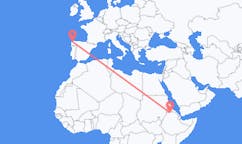 Flyg från Inda Silasē, Etiopien till La Coruña, Spanien