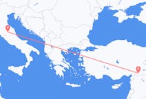 Flyrejser fra Gaziantep, Tyrkiet til Perugia, Italien