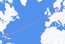从克魯克德島 (巴哈馬)飞往哥本哈根的航班