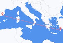 出发地 西班牙出发地 巴塞罗那目的地 希腊罗得岛的航班