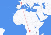 Flyg från Luena, Angola till Toulouse, Frankrike
