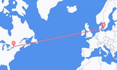 Flyreiser fra Kingston, Canada til København, Danmark