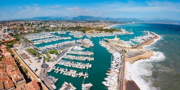Photo of aerial view of historic center of Antibes, French Riviera, Provence, France..