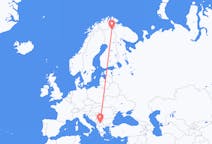 Flug frá Skopje, Norður-Makedóníu til Ivalo, Finnlandi
