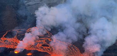 Nova área de erupção vulcânica: passeio de helicóptero na Islândia
