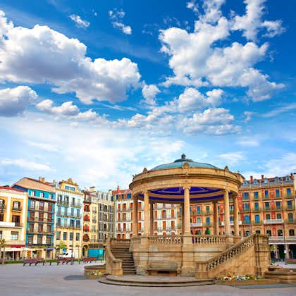 Pamplona Navarra in Spain plaza del Castillo square downtown