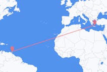 Flights from Tobago to Santorini
