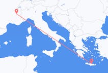 Flüge von Heraklion, Griechenland nach Grenoble, Frankreich