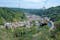 View of Vianden with cable car, Grand Duchy of Luxembourg, panorama