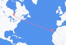 캐나다 티민스에서 출발해 스페인 산타 크루즈 데 테네리페로(으)로 가는 항공편