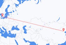 Flug frá Peking, Kína til Angelholm, Svíþjóð