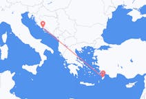 出发地 克罗地亚出发地 斯普利特目的地 希腊罗得岛的航班