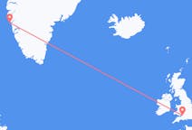 来自英格兰的出发地 布里斯托尔目的地 格陵兰瑪尼特索克的航班