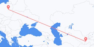 타지키스탄에서 폴란드까지 운항하는 항공편