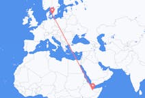 出发地 索马里出发地 哈尔格萨目的地 瑞典Angelholm的航班