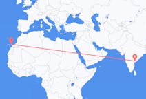 Flyreiser fra Vijayawada, India til Ajuy, Spania