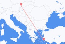 Vluchten van Bratislava, Slowakije naar Leros, Griekenland
