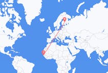 Flyreiser fra Ziguinchor, Senegal til Kuopio, Finland