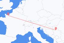 Flyg från Caen till Belgrad