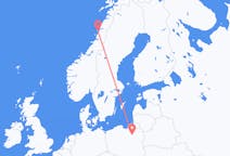Loty z Sandnessjøen, Norwegia do Szczytna, Polska