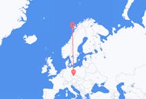 出发地 挪威出发地 莱克内斯目的地 捷克布拉格的航班