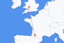 Flyg från Bristol, England till Lourdes (kommun i Brasilien, São Paulo, lat -20,94, long -50,24), Frankrike