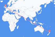 Flyg från Tauranga, Nya Zeeland till Liverpool, England