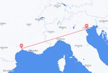 Flyg från Venedig, Italien till Montpellier, Frankrike